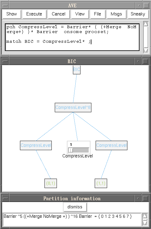 [AVE match tree with popup window and slider showing match for BIC]